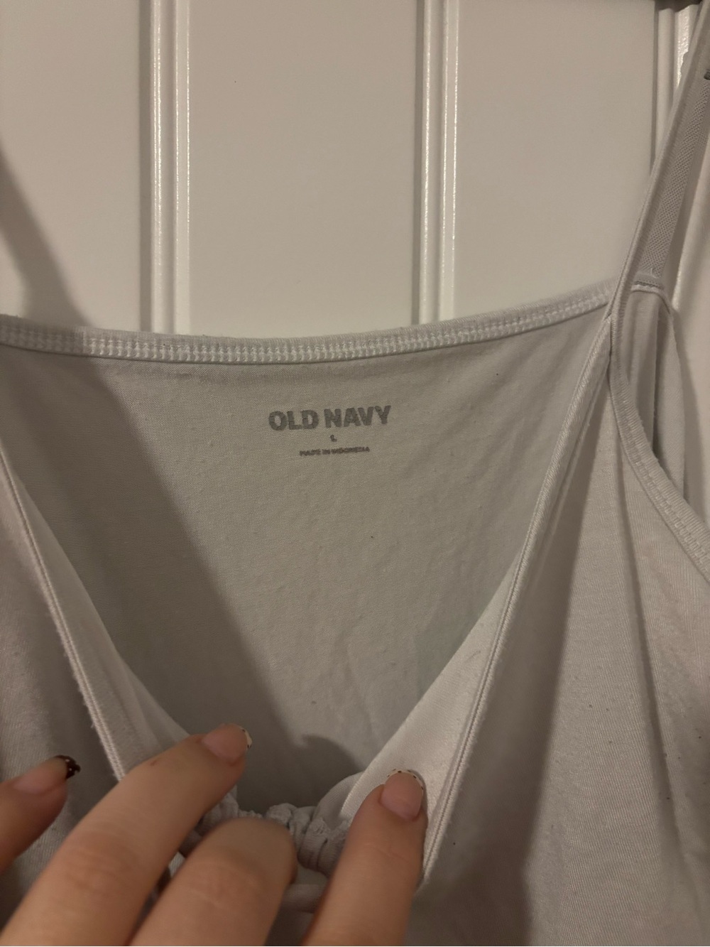 Old Navy Light Gray Drawstring Ruched Cami - Picture 3 of 3